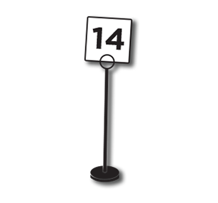 Table Number Holder with #14 card icon